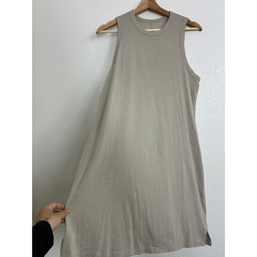 Lululemon Cotton Dress Small Beige Tank Jersey Crew Neck Short Casual Travel - Picture 4 of 10